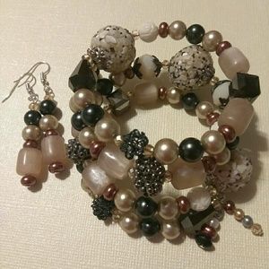 SOLD - Wrap Bracelet with earrings